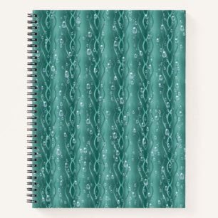 Cuaderno Gotitas de lluvia en metal verde