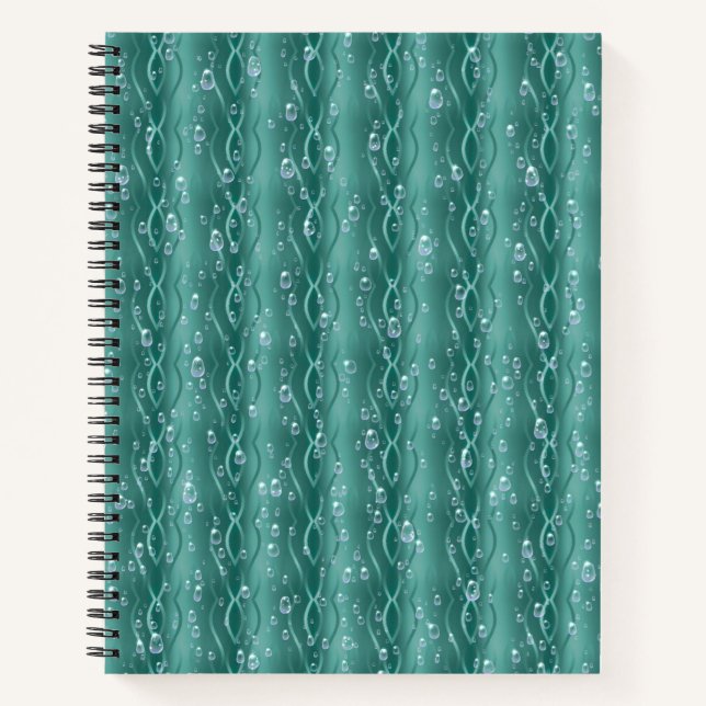 Cuaderno Gotitas de lluvia en metal verde (Anverso)