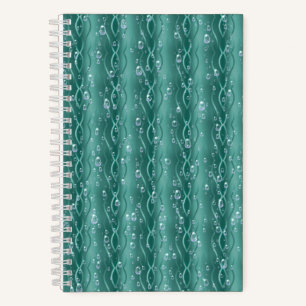 Cuaderno Gotitas de lluvia en metal verde