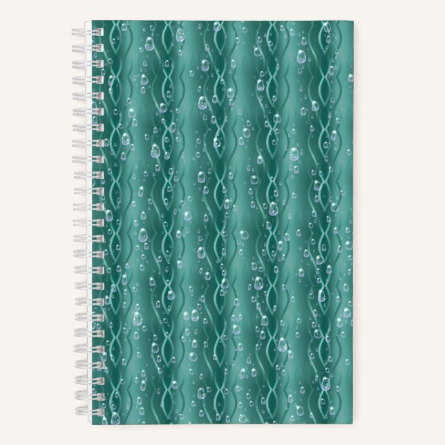 Cuaderno Gotitas de lluvia en metal verde (Anverso)
