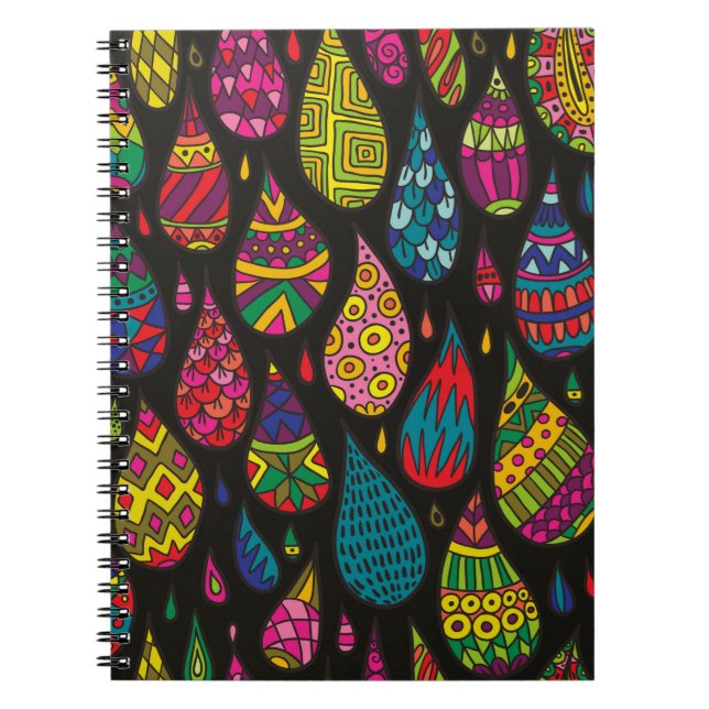 Cuaderno Gotitas decorativas con patrón sin fondo continuo. (Frente)