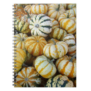 Cuaderno Gourdes de cosecha de otoño verde y naranja