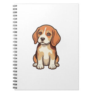 Cuaderno Grabado Antiguo Cachorro Beagle Arte Vectorial_1