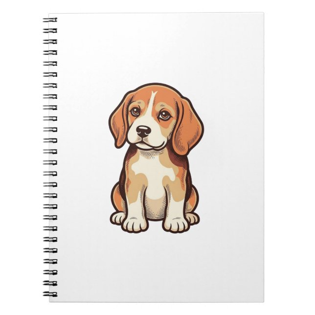 Cuaderno Grabado Antiguo Cachorro Beagle Arte Vectorial_1 (Frente)