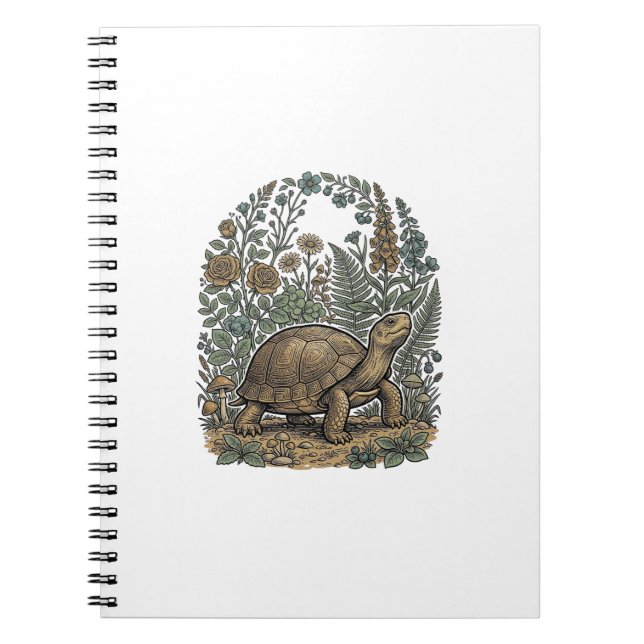 Cuaderno Grabado Antiguo Tortuga Jardín Botánico (Frente)