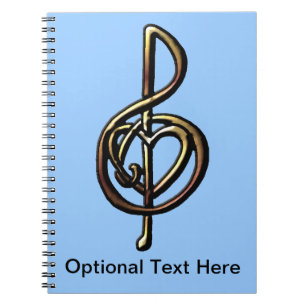 Cuaderno Grabado en relieve metálico Tíblico Musical Clef c