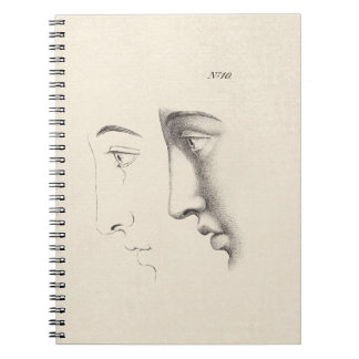 Cuaderno Grabado francés de la antigüedad del perfil del