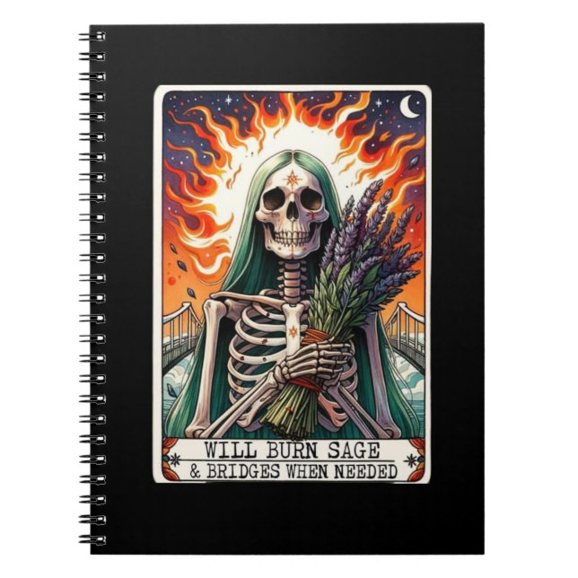 Cuaderno Grabará la colección de portátiles Sage Tarot Card (Frente)