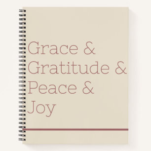 Cuaderno Grace Gratitude Peace Joy Bullet Journal
