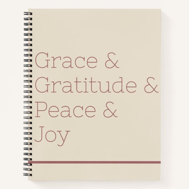 Cuaderno Grace Gratitude Peace Joy Bullet Journal (Anverso)
