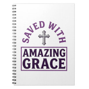 Cuaderno Gracia Asombrosa Cruz Cristiana Vintage