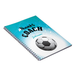 Cuaderno Gracias al entrenador de fútbol Aqua Blue Stars Ba