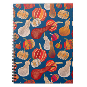 Cuaderno Gracias. Caer. ilustracion con calabaza. 