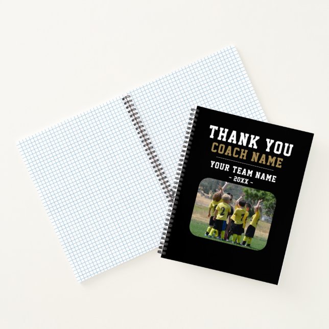 Cuaderno Gracias Coach Team Name Photo (Interior)