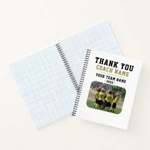 Cuaderno Gracias Coach Team Name Photo