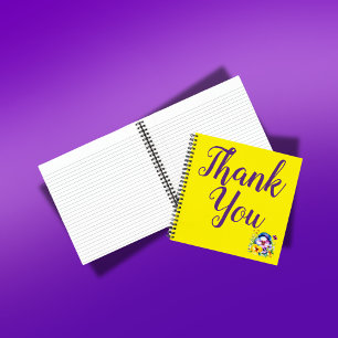 Cuaderno Gracias con pansies, morado y amarillo  