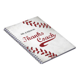 Cuaderno Gracias Entrenador de Béisbol Gran Béisbol Grunge