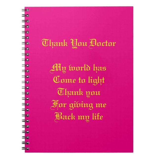 Cuaderno Gracias médica (Frente)