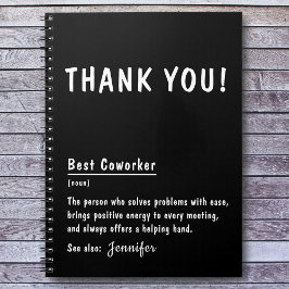 Cuaderno Gracias mejor portátil personalizado para trabajad