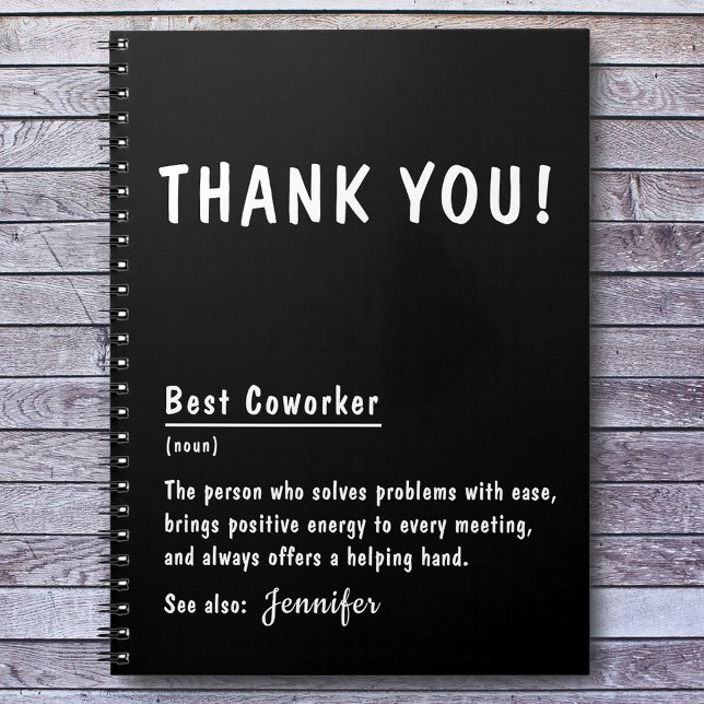 Cuaderno Gracias mejor portátil personalizado para trabajad (Subido por el creador)