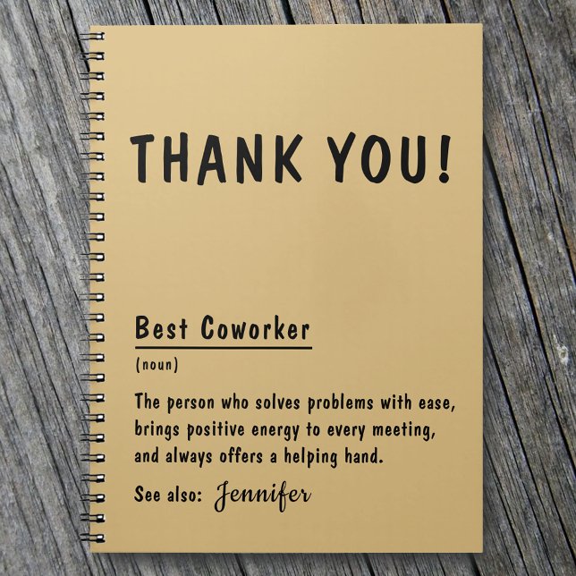 Cuaderno Gracias mejor portátil personalizado para trabajad (Subido por el creador)