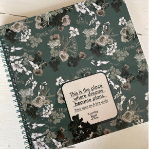 Cuaderno Gracias patrón verde