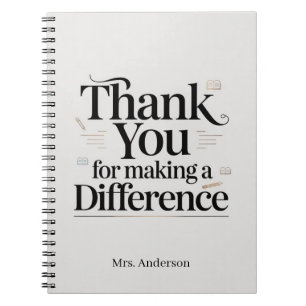 Cuaderno Gracias Personalizados Por Hacer una Diferencia