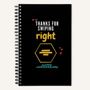Cuaderno Gracias por el Aniversario Feliz de Swiping Right