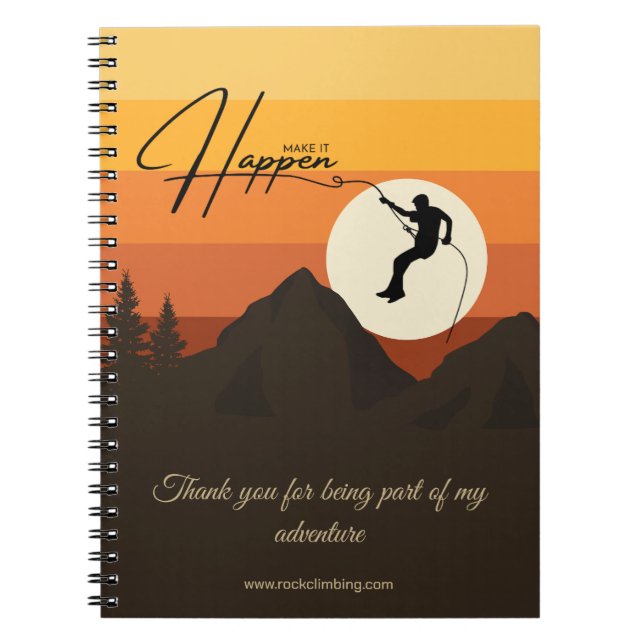 Cuaderno Gracias por el ascenso de la montaña Retro Sunset  (Frente)