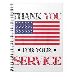Cuaderno Gracias Por Su Bandera Estadounidense De Servicio
