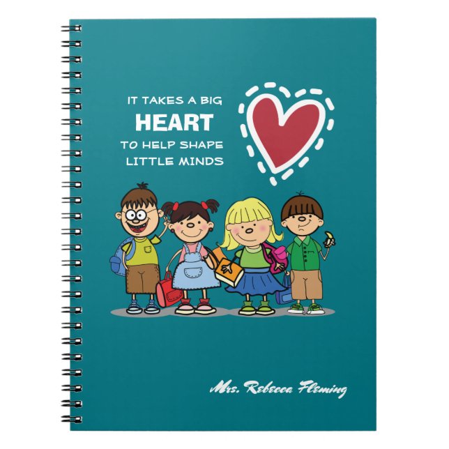 Cuaderno Gracias, Profesor. Regalo de nombre personalizado (Frente)