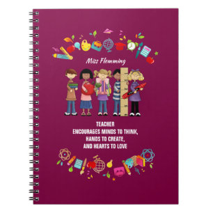 Cuaderno Gracias, Profesor. Regalo de nombre personalizado