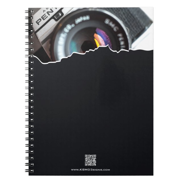 Cuaderno ¡Gracias promocionales! Fotógrafo Regalo Negro (Frente)