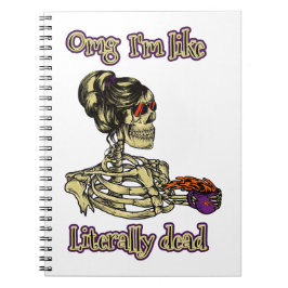 Cuaderno Graciosa bebida de Skeleton Estoy literalmente mue