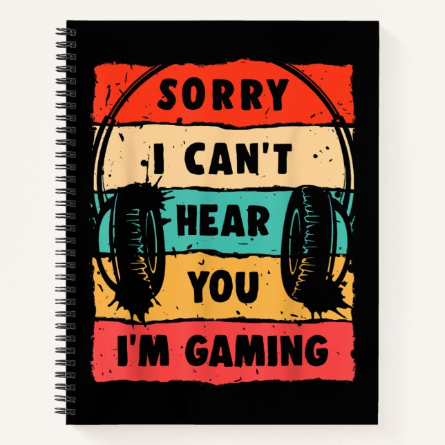 Cuaderno Graciosa camiseta de gamer para adolescentes hombr (Anverso)