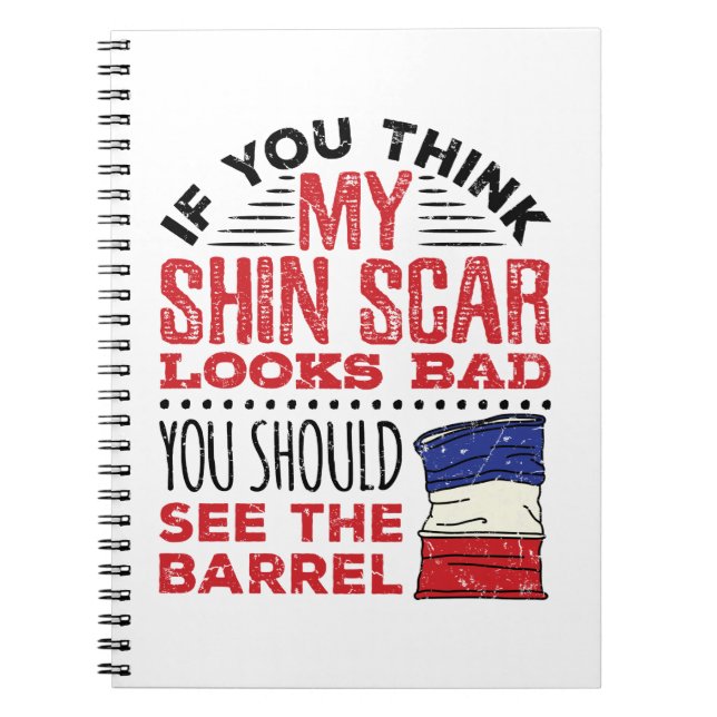 Cuaderno Graciosa Carreras de barril Shin Scar Rodeo Cowgir (Frente)