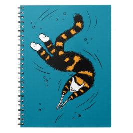 Cuaderno Graciosa Criatura De Gatos Skeleton Manos Nadando 