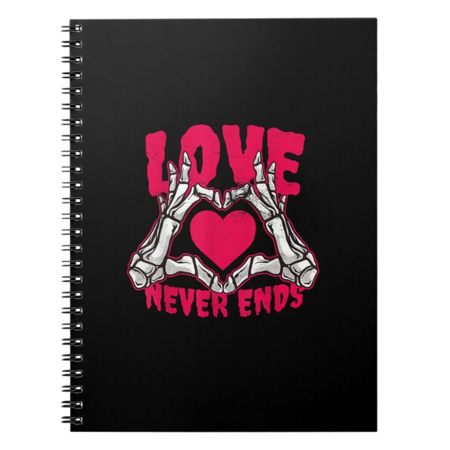 Cuaderno Graciosa Día de San Valentín Skeleton Heart Hands (Frente)