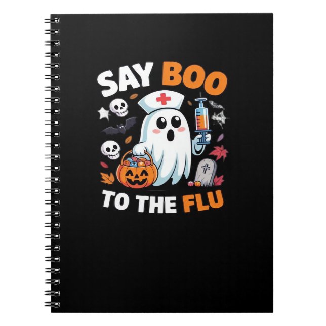 Cuaderno Graciosa enfermera fantasma de Halloween camiseta  (Frente)