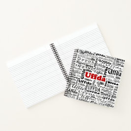 Cuaderno Graciosa expresión noruega Uffda Texto negro y roj
