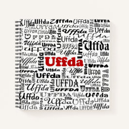Cuaderno Graciosa expresión noruega Uffda Texto negro y roj