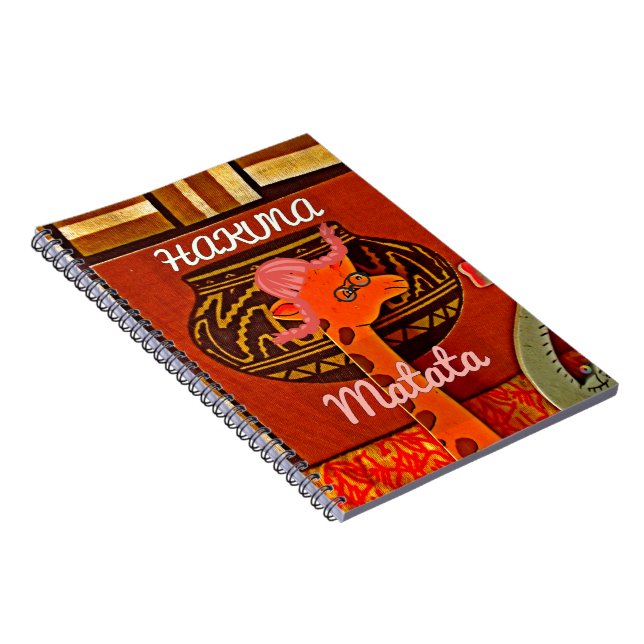 Cuaderno Graciosa jirafa con texto fresco Hakuna Matata (Lado Derecho)