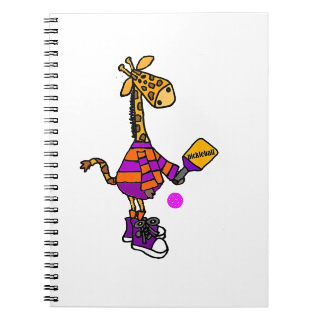Cuaderno Graciosa jirafa jugando al baloncesto (Frente)