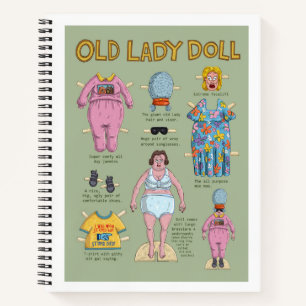 Cuaderno Graciosa muñeca de papel Old Lady