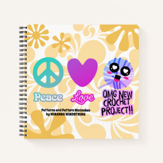 Cuaderno Graciosa paz hippie amor crochet patrón portátil