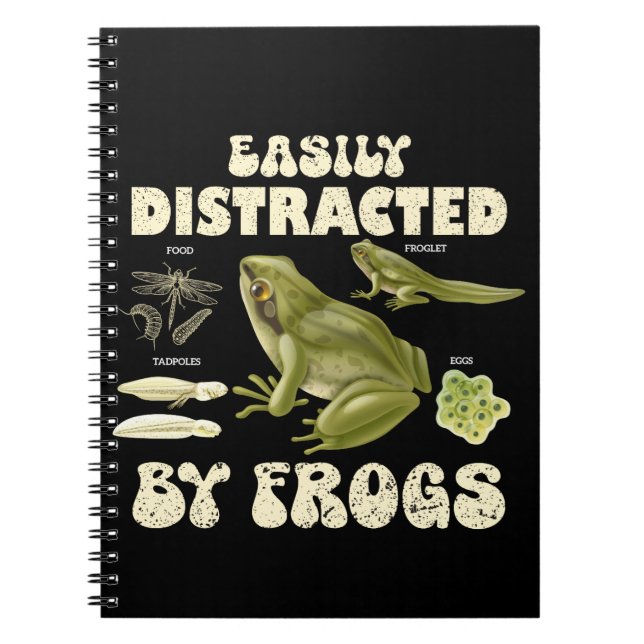 Cuaderno Graciosa Rana Lover Distrada Fácilmente Por Ranas (Frente)