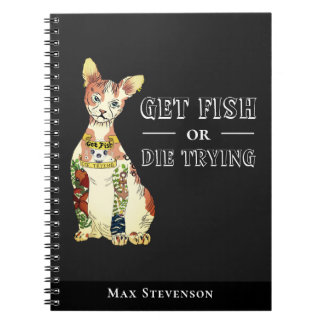 Cuaderno Graciosa Sfinx negra de gangster con papá gato tat