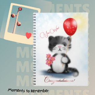 Cuaderno Graciosa tarjeta de saludo de tendencia gatito fot
