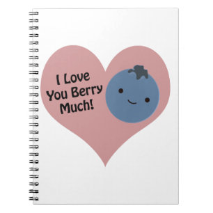 Cuaderno Graciosamente te amo Berry Mucho Cute Kawaii Blueb