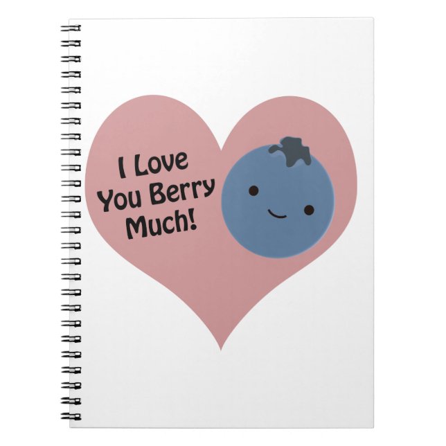 Cuaderno Graciosamente te amo Berry Mucho Cute Kawaii Blueb (Frente)